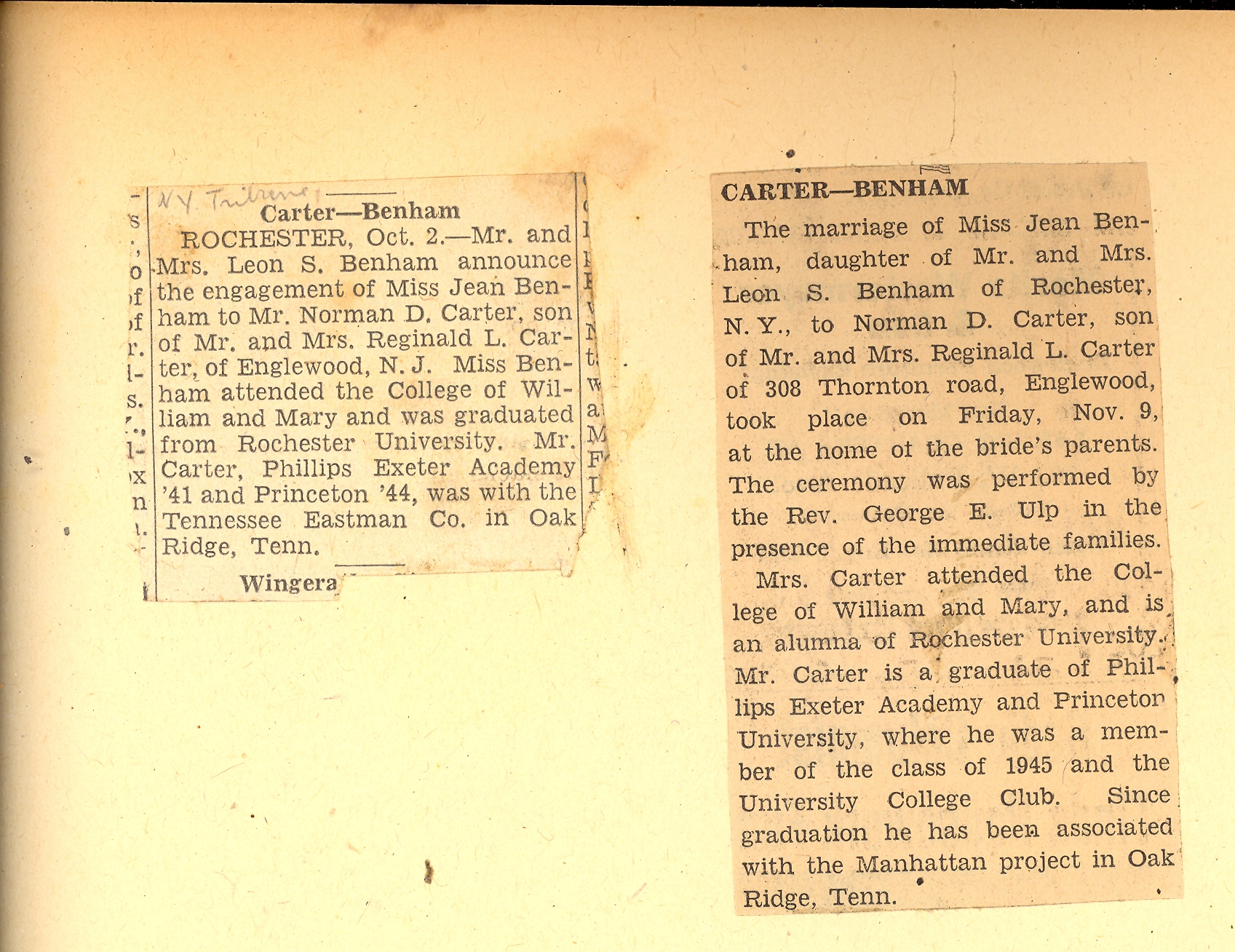 Carter wedding announcement jean and Norman 1945.jpg